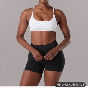 Alphalete White amplify back cross bra